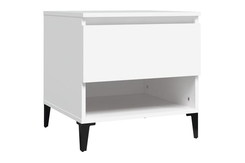 beBasic Sängbord vit 50x46x50 cm konstruerat trä - White - Sängbord & nattduksbord