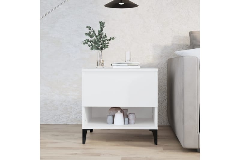 beBasic Sängbord vit 50x46x50 cm konstruerat trä - White - Möbler - Bord & matgrupper - Avlastningsbord - Sängbord & nattduksbord