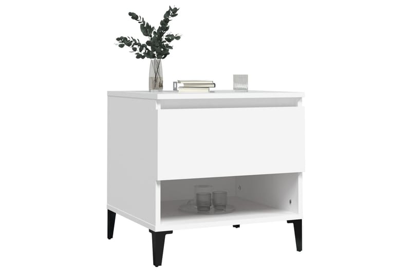 beBasic Sängbord vit 50x46x50 cm konstruerat trä - White - Möbler - Bord & matgrupper - Avlastningsbord - Sängbord & nattduksbord