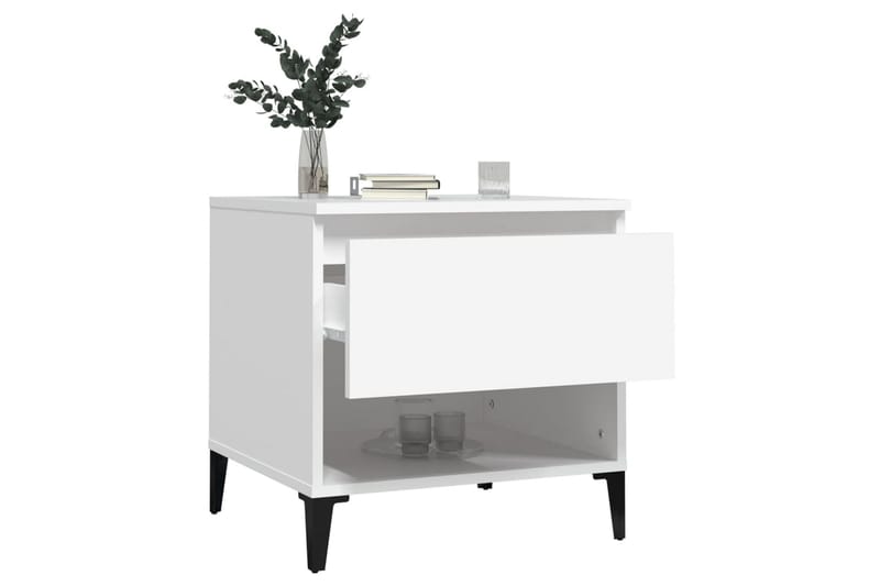 beBasic Sängbord vit 50x46x50 cm konstruerat trä - White - Möbler - Bord & matgrupper - Avlastningsbord - Sängbord & nattduksbord