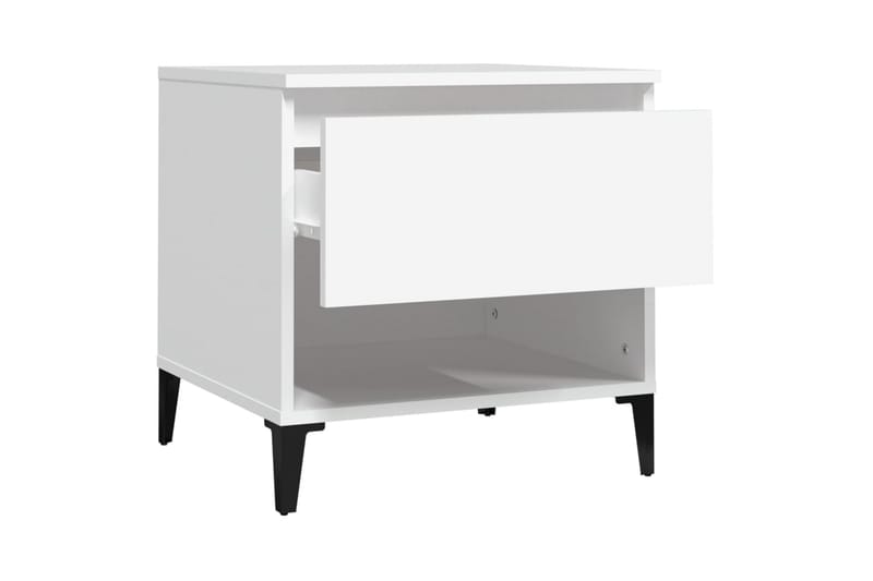 beBasic Sängbord vit 50x46x50 cm konstruerat trä - White - Sängbord & nattduksbord