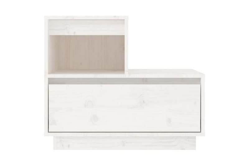 beBasic Sängbord vit 60x34x51 cm massiv furu - White - Sängbord & nattduksbord