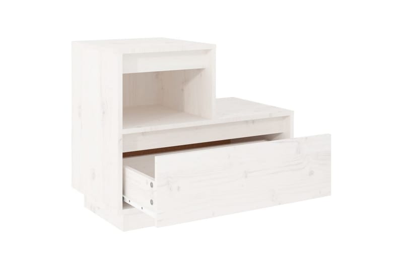 beBasic Sängbord vit 60x34x51 cm massiv furu - White - Möbler - Bord & matgrupper - Avlastningsbord - Sängbord & nattduksbord