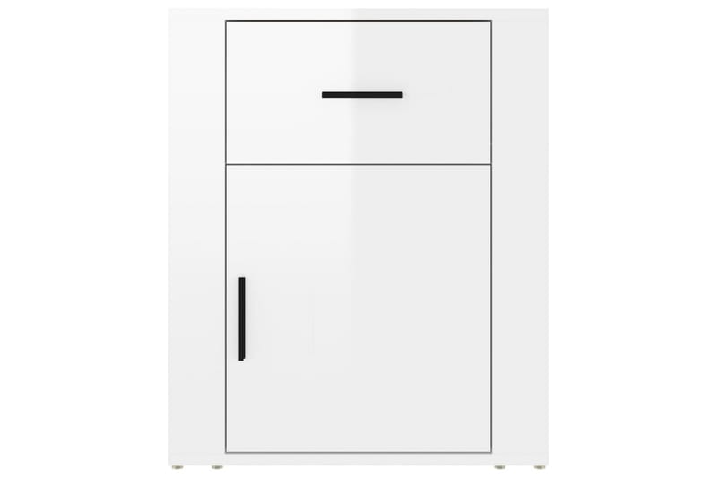beBasic Sängbord vit högglans 50x36x60 cm konstruerat trä - White - Möbler - Bord & matgrupper - Avlastningsbord - Sängbord & nattduksbord