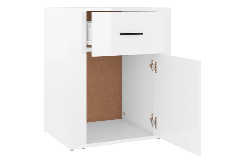 beBasic Sängbord vit högglans 50x36x60 cm konstruerat trä - White - Möbler - Bord & matgrupper - Avlastningsbord - Sängbord & nattduksbord