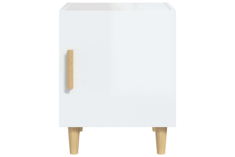 beBasic Sängbord vit högglans konstruerat trä - White - Möbler - Bord & matgrupper - Avlastningsbord - Sängbord & nattduksbord