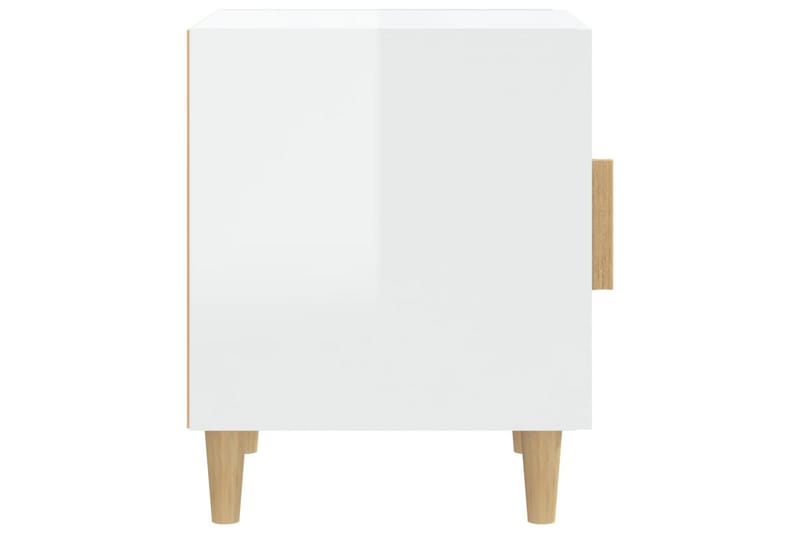 beBasic Sängbord vit högglans konstruerat trä - White - Möbler - Bord & matgrupper - Avlastningsbord - Sängbord & nattduksbord