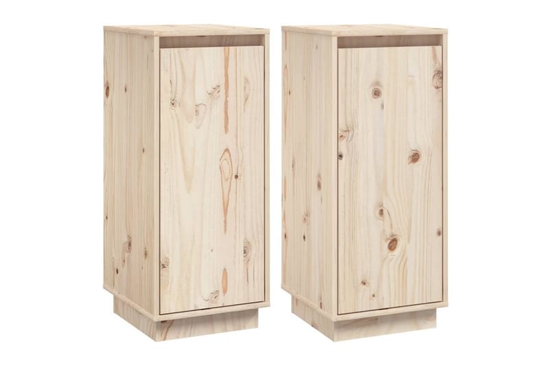 beBasic Skåp 2 st 31,5x34x75 cm massiv furu - Brown - Möbler - Bord & matgrupper - Avlastningsbord - Lampbord