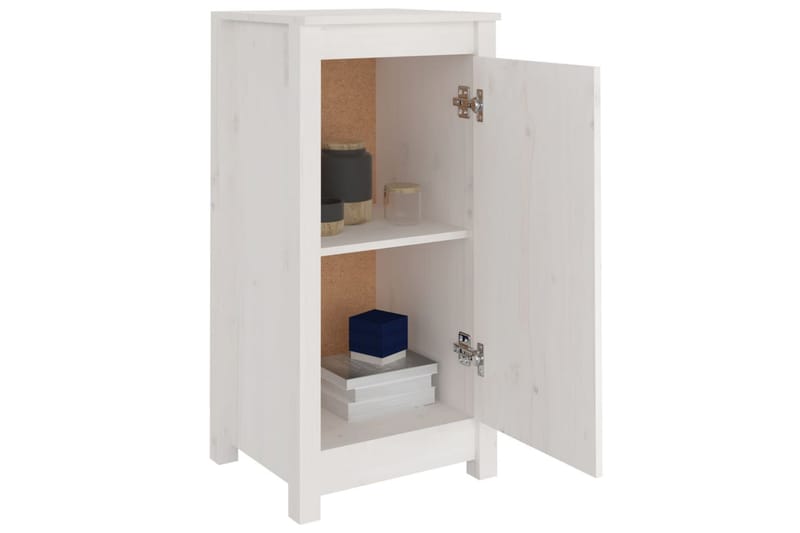 beBasic Skåp 2 st 40x35x80 cm massiv furu - White - Möbler - Bord & matgrupper - Avlastningsbord - Lampbord