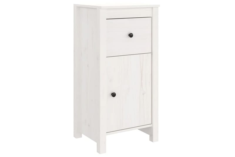 beBasic Skåp 2 st 40x35x80 cm massiv furu - White - Möbler - Bord & matgrupper - Avlastningsbord - Lampbord