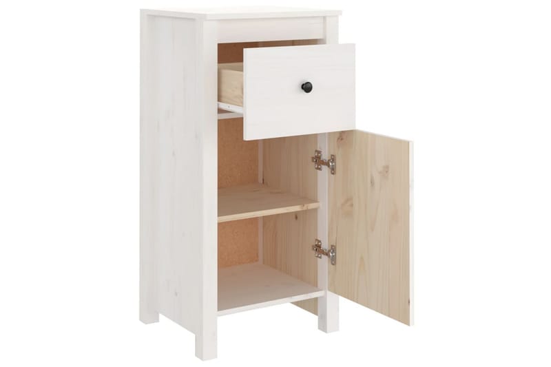 beBasic Skåp 2 st 40x35x80 cm massiv furu - White - Möbler - Bord & matgrupper - Avlastningsbord - Lampbord
