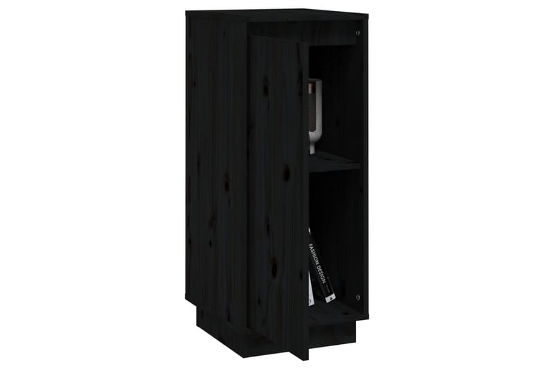 beBasic Skåp 2 st svart 31,5x34x75 cm massiv furu - Black - Möbler - Bord & matgrupper - Avlastningsbord - Lampbord