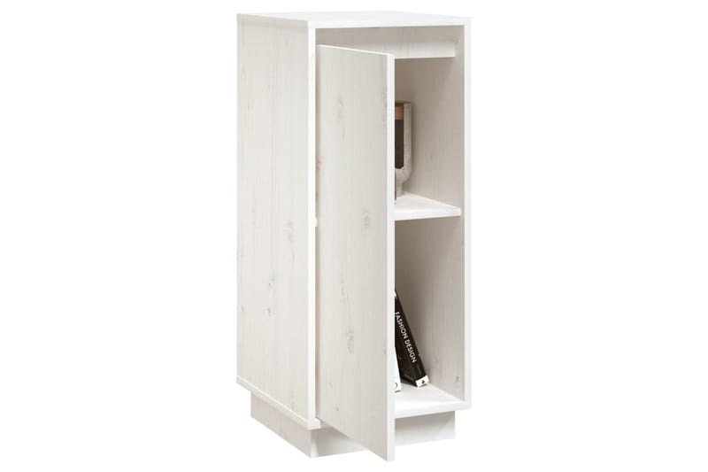 beBasic Skåp 2 st vit 31,5x34x75 cm massiv furu - White - Möbler - Bord & matgrupper - Avlastningsbord - Lampbord