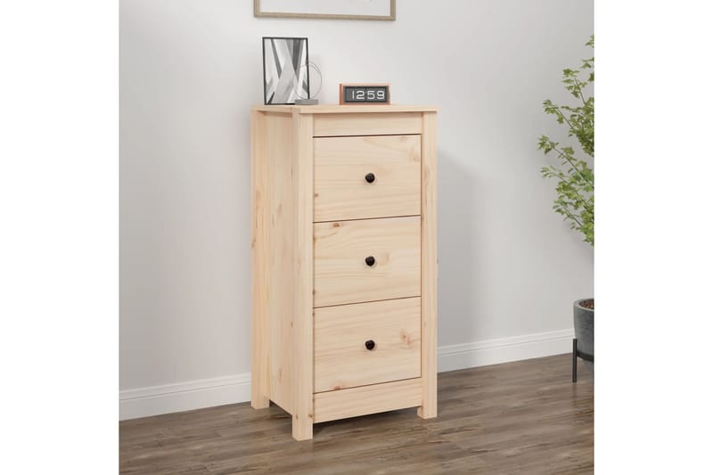 beBasic Skåp 40x35x80 cm massiv furu - Brown - Möbler - Bord & matgrupper - Avlastningsbord - Lampbord