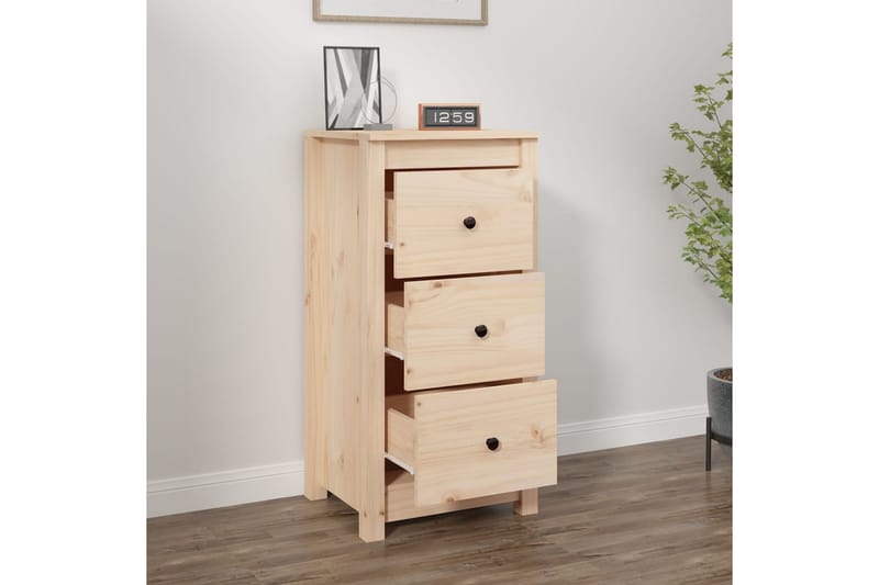 beBasic Skåp 40x35x80 cm massiv furu - Brown - Möbler - Bord & matgrupper - Avlastningsbord - Lampbord