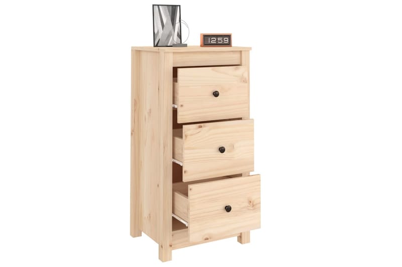 beBasic Skåp 40x35x80 cm massiv furu - Brown - Möbler - Bord & matgrupper - Avlastningsbord - Lampbord