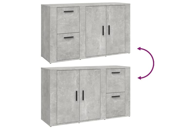 beBasic Skåp betonggrå 100x33x59,5 cm konstruerat trä - Grey - Möbler - Bord & matgrupper - Avlastningsbord - Lampbord