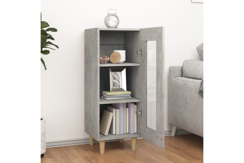 beBasic Skåp betonggrå 34,5x34x90 cm konstruerat trä - Grey - Möbler - Bord & matgrupper - Avlastningsbord - Lampbord