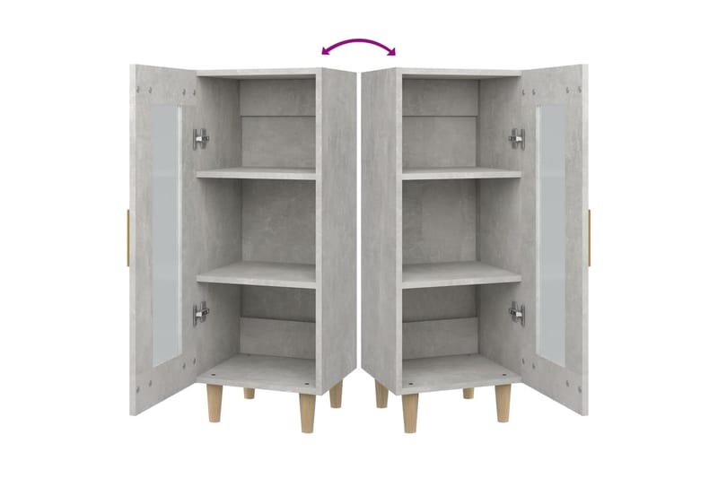 beBasic Skåp betonggrå 34,5x34x90 cm konstruerat trä - Grey - Möbler - Bord & matgrupper - Avlastningsbord - Lampbord