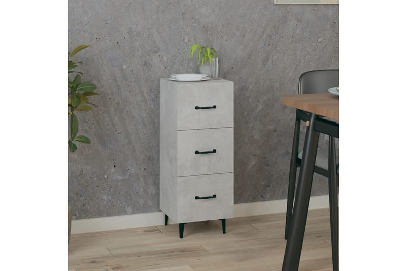 beBasic Skåp betonggrå 34,5x34x90 cm konstruerat trä - Grey - Möbler - Bord & matgrupper - Avlastningsbord - Lampbord