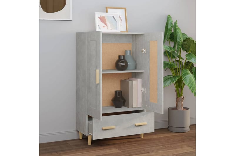 beBasic Skåp betonggrå 70x31x115 cm konstruerat trä - Grey - Möbler - Bord & matgrupper - Avlastningsbord - Lampbord