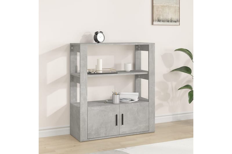 beBasic Skåp betonggrå 80x30x90 cm konstruerat trä - Grey - Möbler - Bord & matgrupper - Avlastningsbord - Lampbord