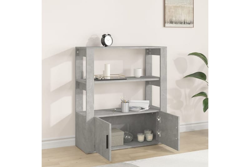 beBasic Skåp betonggrå 80x30x90 cm konstruerat trä - Grey - Möbler - Bord & matgrupper - Avlastningsbord - Lampbord