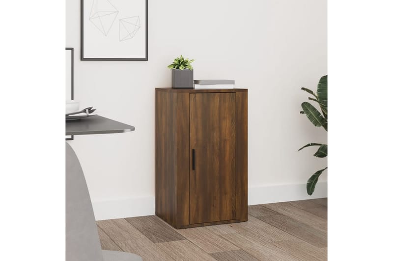 beBasic Skåp brun ek 40x33x70 cm konstruerat trä - Brown - Lampbord - Brickbord & småbord