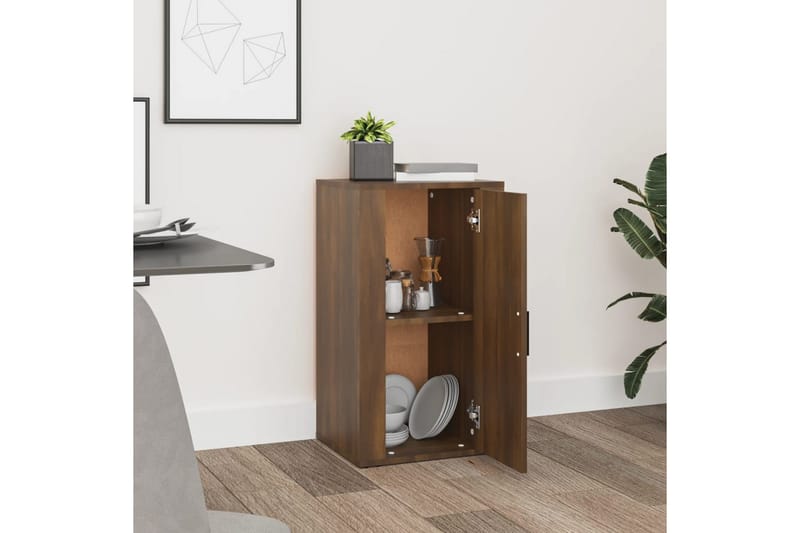 beBasic Skåp brun ek 40x33x70 cm konstruerat trä - Brown - Möbler - Bord & matgrupper - Avlastningsbord - Lampbord