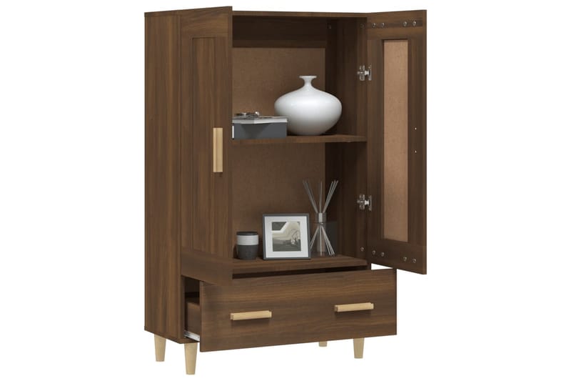beBasic Skåp brun ek 70x31x115 cm konstruerat trä - Brown - Möbler - Bord & matgrupper - Avlastningsbord - Lampbord