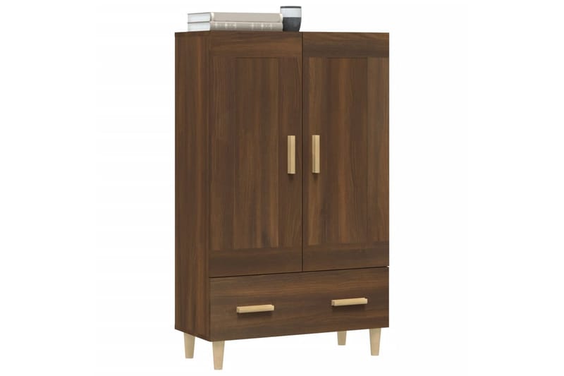 beBasic Skåp brun ek 70x31x115 cm konstruerat trä - Brown - Möbler - Bord & matgrupper - Avlastningsbord - Lampbord