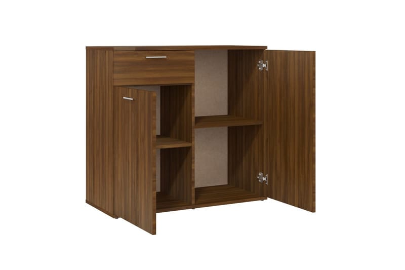 beBasic Skåp brun ek 80x36x75 cm konstruerat trä - Brown - Möbler - Bord & matgrupper - Avlastningsbord - Lampbord