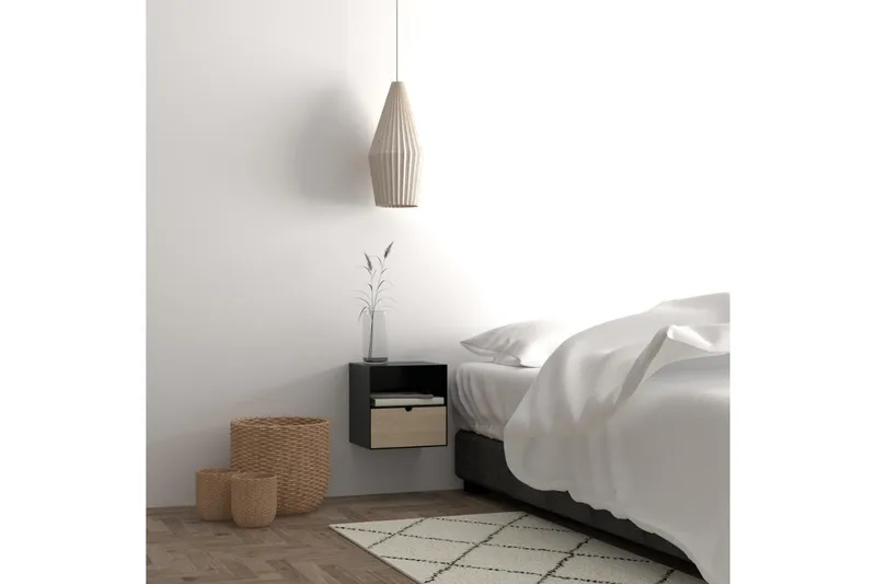 Belleuve Sängbord 25 cm - Svart - Möbler - Bord & matgrupper - Avlastningsbord - Sängbord & nattduksbord