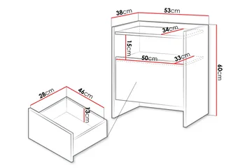 Bellia Sidobord 38 cm - Grå - Möbler - Bord & matgrupper - Avlastningsbord - Lampbord