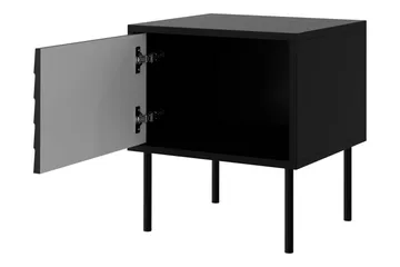 Belonger Sängbord 45 cm med Trä- och Valnötsutseende, Förvaring med Lådor - Svart/Brun - Möbler - Bord & matgrupper - Avlastningsbord - Sängbord & nattduksbord
