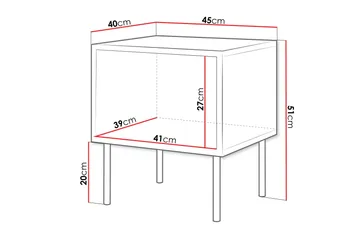 Belonger Sängbord 45 cm med Trä- och Valnötsutseende, Förvaring med Lådor - Svart/Brun - Möbler - Bord & matgrupper - Avlastningsbord - Sängbord & nattduksbord