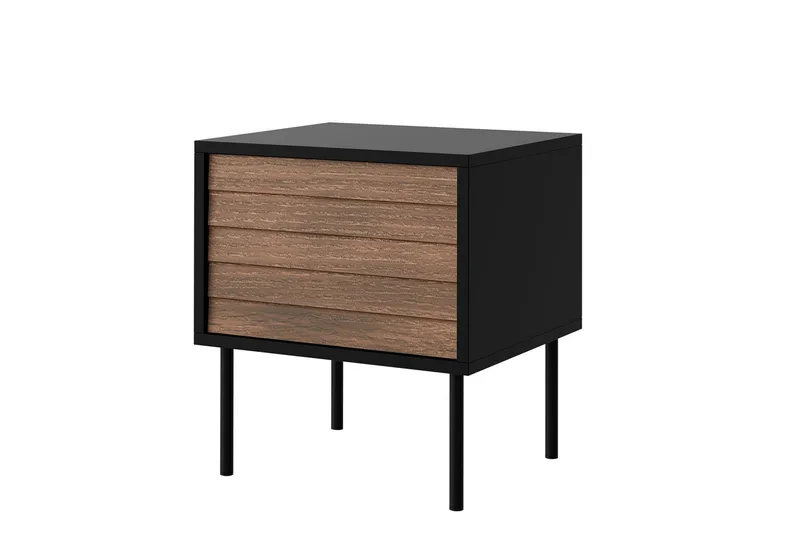 Belonger S ängbord 45 cm, Svart/Valnöt