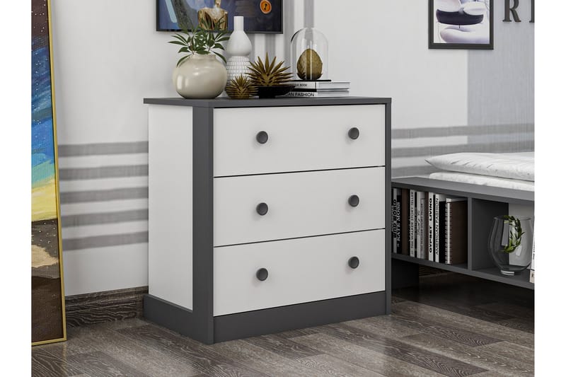 Berdez Konsollbord 72x74 cm Antracit/Vit - Hanah Home - Möbler - Bord & matgrupper - Avlastningsbord - Hallbord