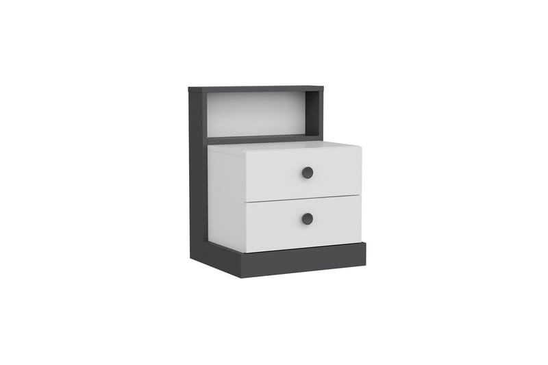 Berdez Sängbord 62x42 cm Antracit/Vit - Hanah Home - Möbler - Bord & matgrupper - Avlastningsbord - Sängbord & nattduksbord