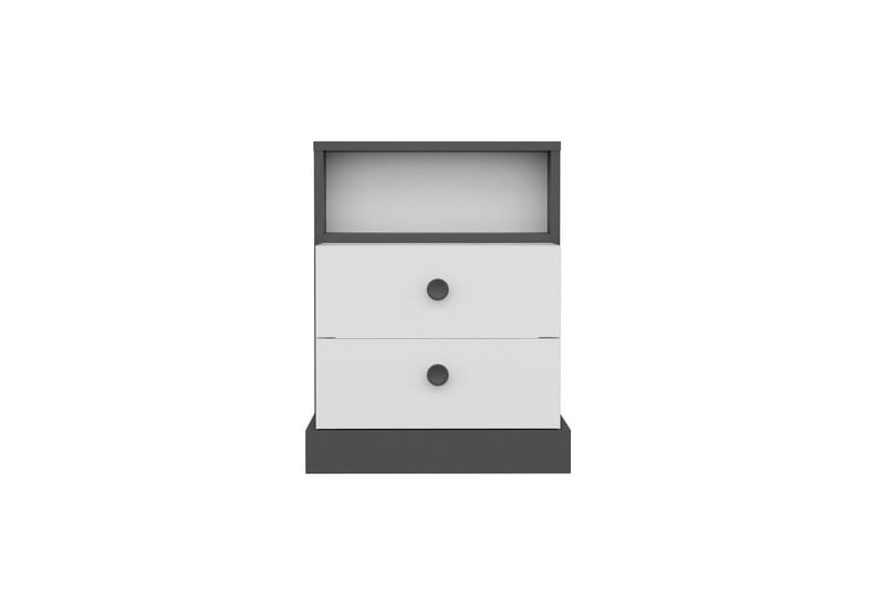 Berdez Sängbord 62x42 cm Antracit/Vit - Hanah Home - Möbler - Bord & matgrupper - Avlastningsbord - Sängbord & nattduksbord