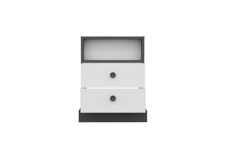 Berdez Sängbord 62x42 cm Antracit/Vit - Hanah Home - Möbler - Bord & matgrupper - Avlastningsbord - Sängbord & nattduksbord