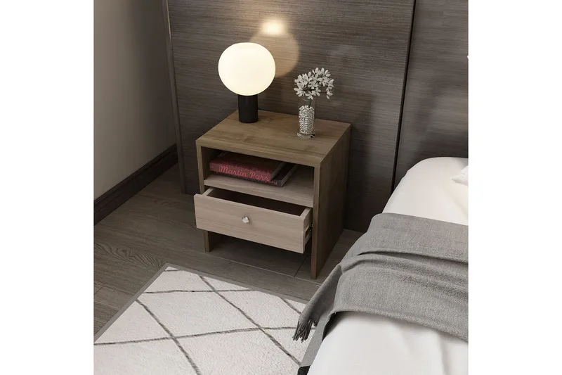 Berriaren Sängbord 45 cm - Valnöt - Möbler - Bord & matgrupper - Avlastningsbord - Sängbord & nattduksbord