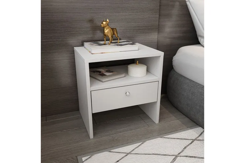 Berriaren Sängbord 45 cm - Vit - Möbler - Bord & matgrupper - Avlastningsbord - Sängbord & nattduksbord