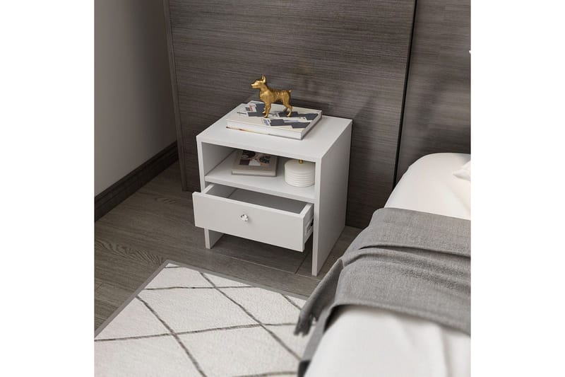 Berriaren Sängbord 45 cm - Vit - Möbler - Bord & matgrupper - Avlastningsbord - Sängbord & nattduksbord