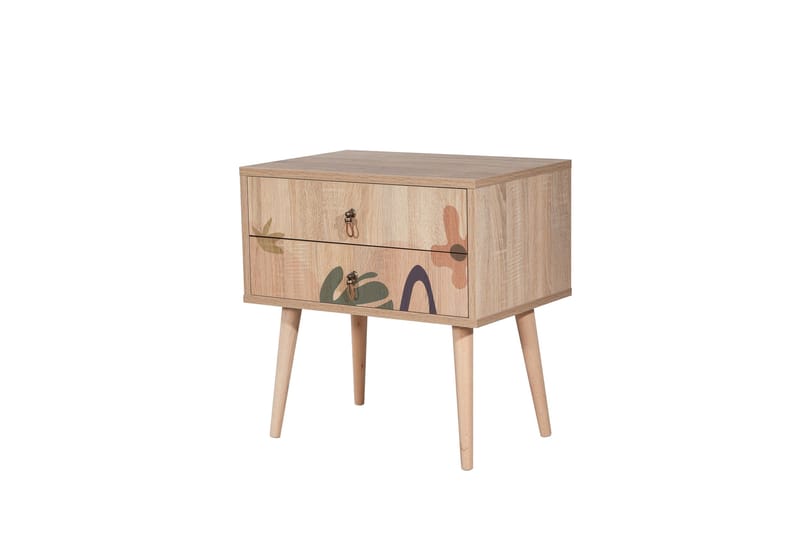 Bertoaria Sängbord 60x40 cm Brun - Hanah Home - Möbler - Bord & matgrupper - Avlastningsbord - Sängbord & nattduksbord