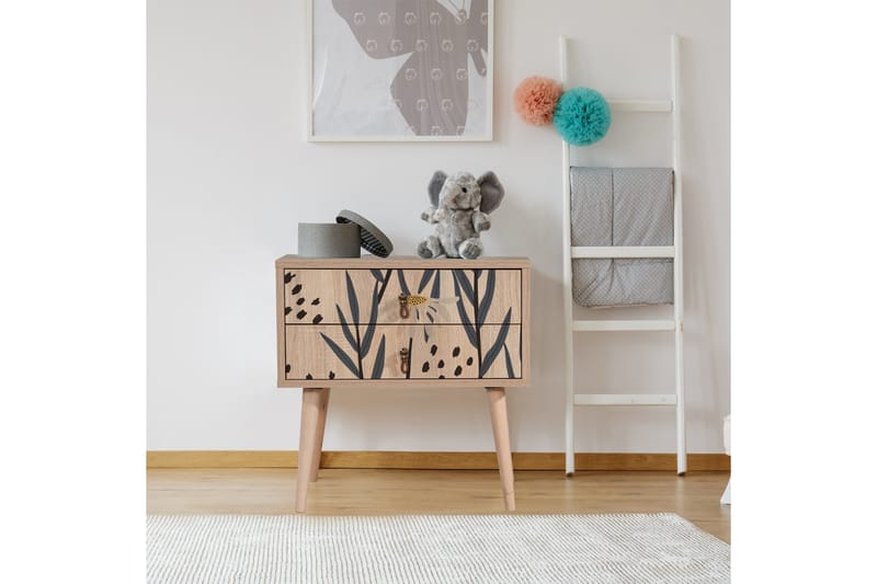 Bertoaria Sängbord 60x40 cm Brun - Hanah Home - Möbler - Bord & matgrupper - Avlastningsbord - Sängbord & nattduksbord