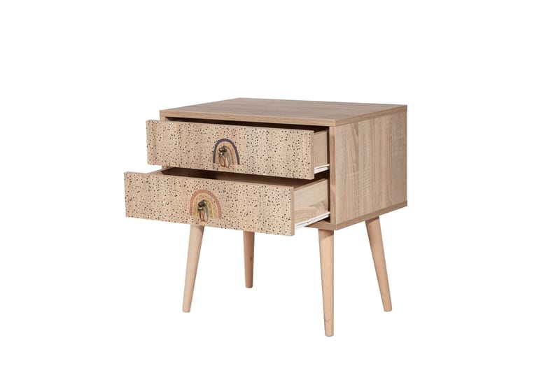 Bertoaria Sängbord 60x40 cm Brun - Hanah Home - Möbler - Bord & matgrupper - Avlastningsbord - Sängbord & nattduksbord