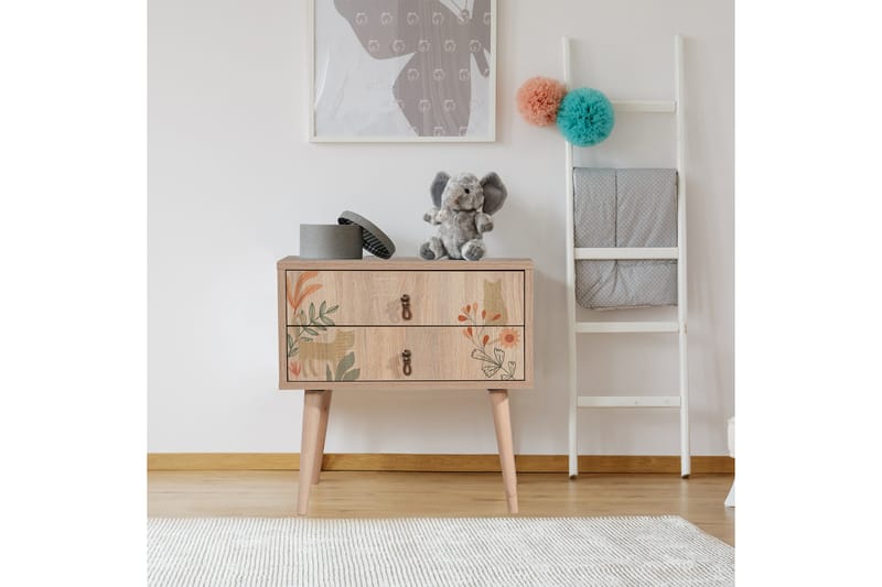 Bertoaria Sängbord 60x40 cm Brun - Hanah Home - Möbler - Bord & matgrupper - Avlastningsbord - Sängbord & nattduksbord