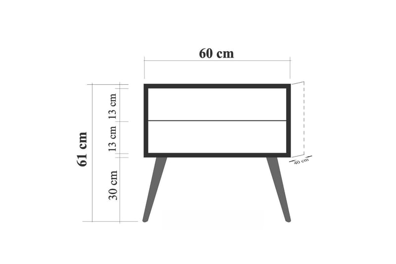 Bertoaria Sängbord 60x40 cm Brun - Hanah Home - Möbler - Bord & matgrupper - Avlastningsbord - Sängbord & nattduksbord