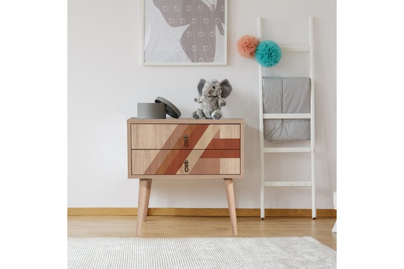 Bertoaria Sängbord 60x40 cm Brun - Hanah Home - Möbler - Bord & matgrupper - Avlastningsbord - Sängbord & nattduksbord
